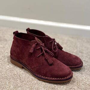 Hush Puppies Women's Burgundy Suede Ankle Boots